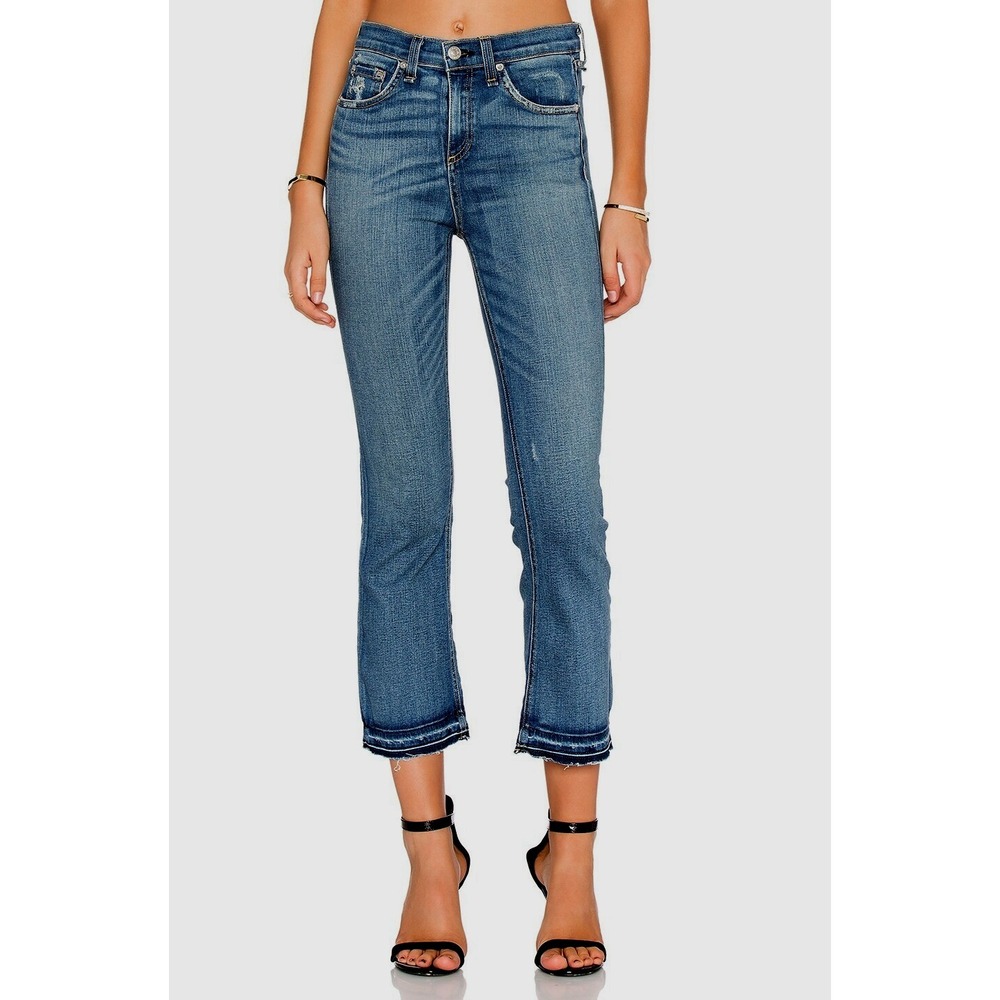 Rag & Bone Women's High Rise‎ Straight Leg Jeans Size 28 Ankle Fray $225 28x25